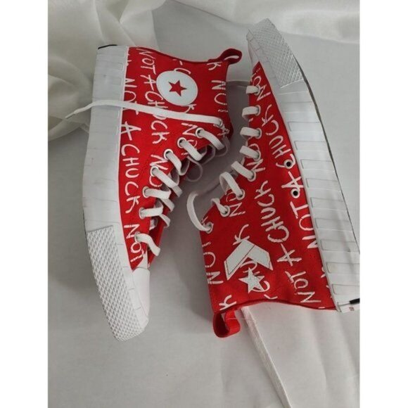 Converse High Tops 9 Red  UNT1TL3D Not A Chuck - Picture 7 of 9